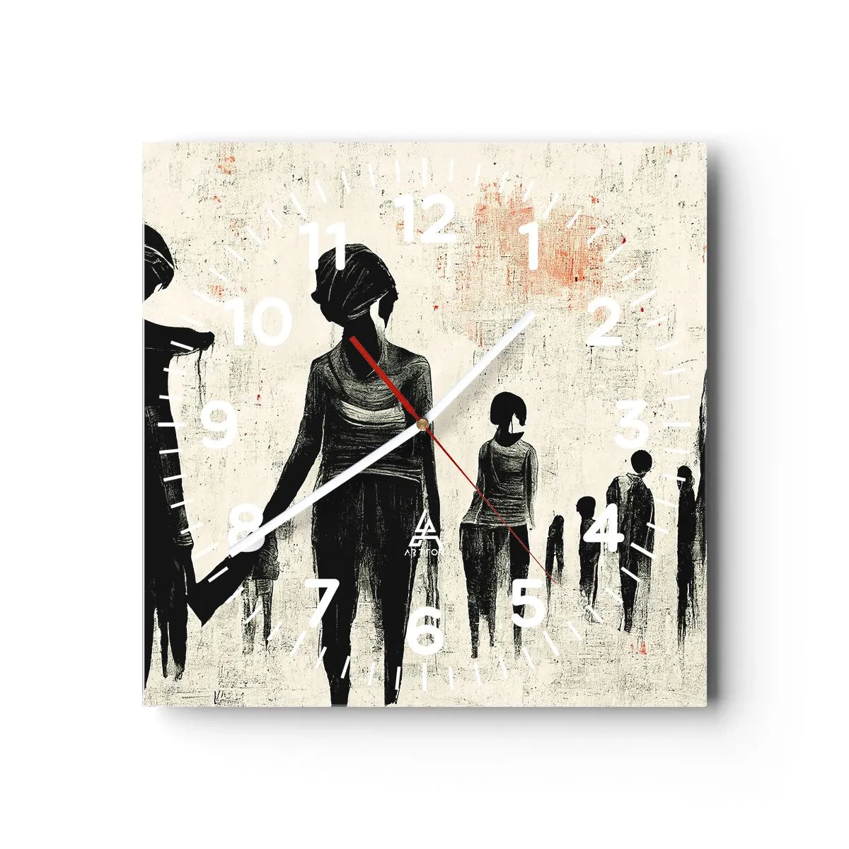 Zegar ścienny - Przeciw samotności - 40x40 cm