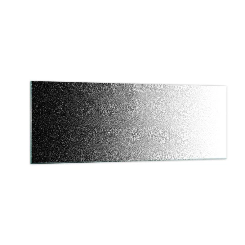 Obraz na szkle - Minimalistyczny gradient czerni i bieli w punkcie - 140x50cm - W stronę światła - Nowoczesna dekoracja ścienna do salonu i sypialni ARTTOR