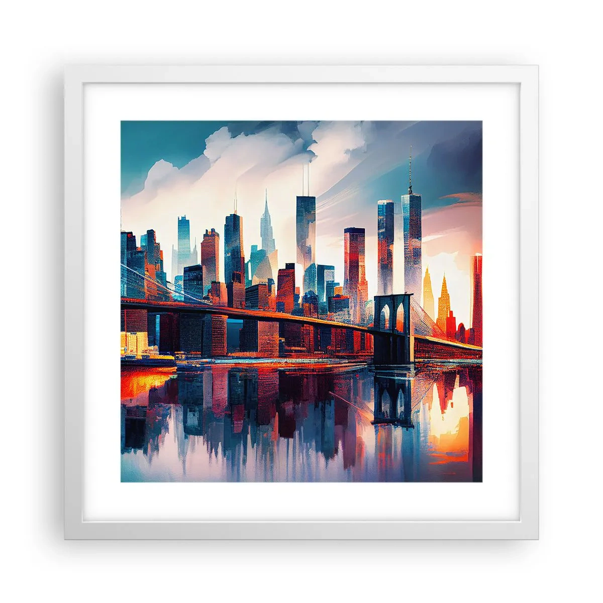 Plakat w białej ramie - Zjawiskowy Nowy Jork - 40x40 cm