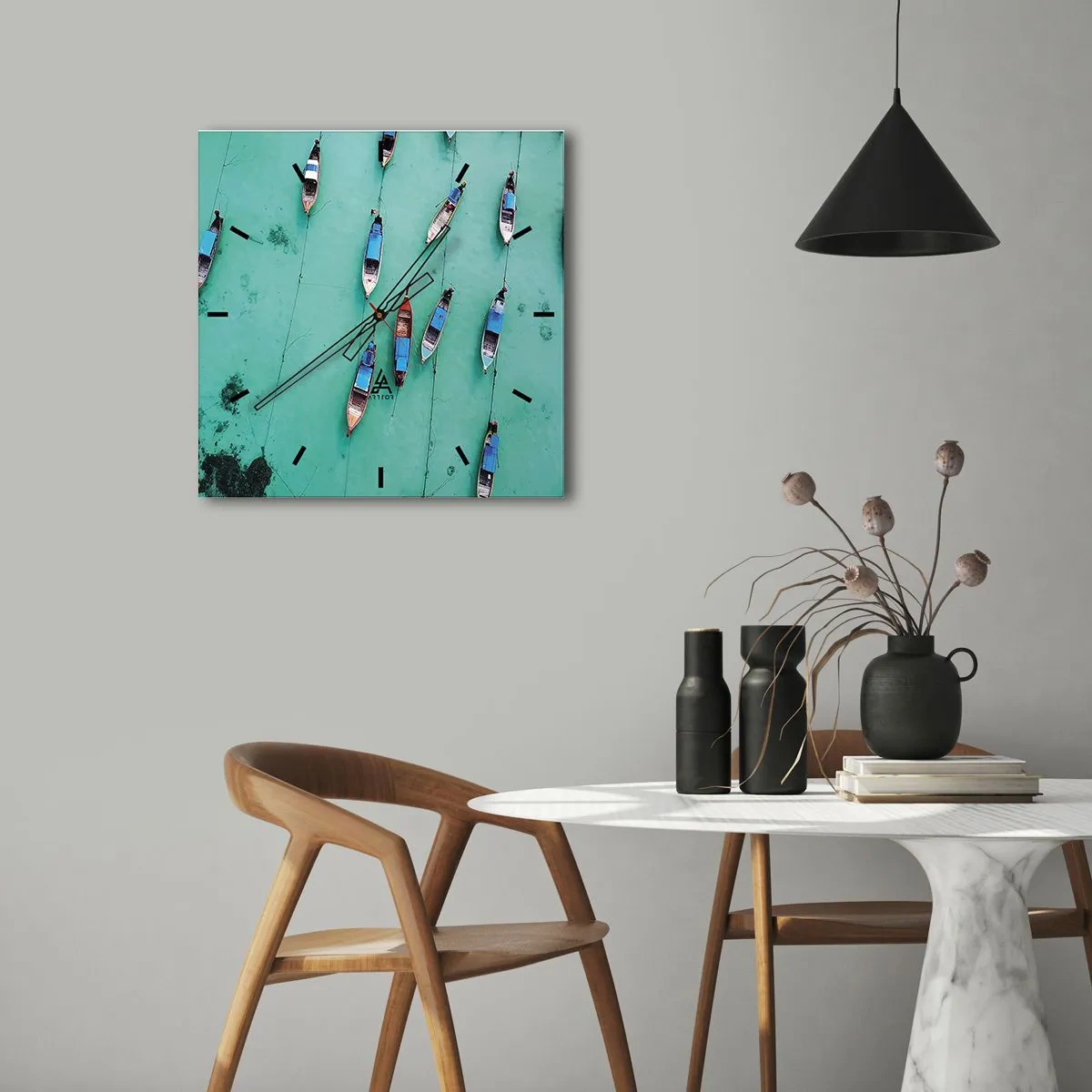 Zegar ścienny - W radosnym oczekiwaniu - 40x40 cm
