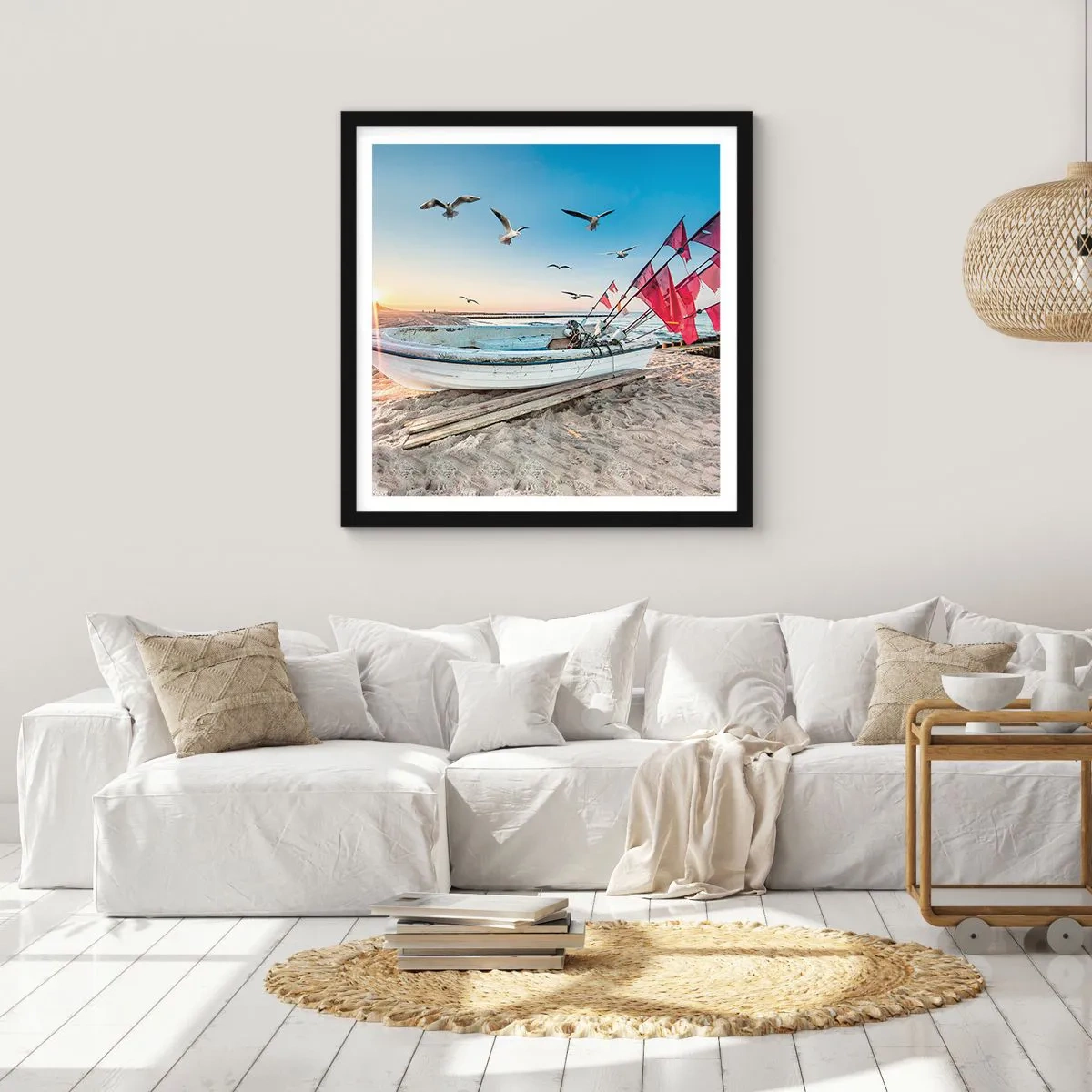 Plakat w czarnej ramie - Zasłużony odpoczynek - 50x50 cm