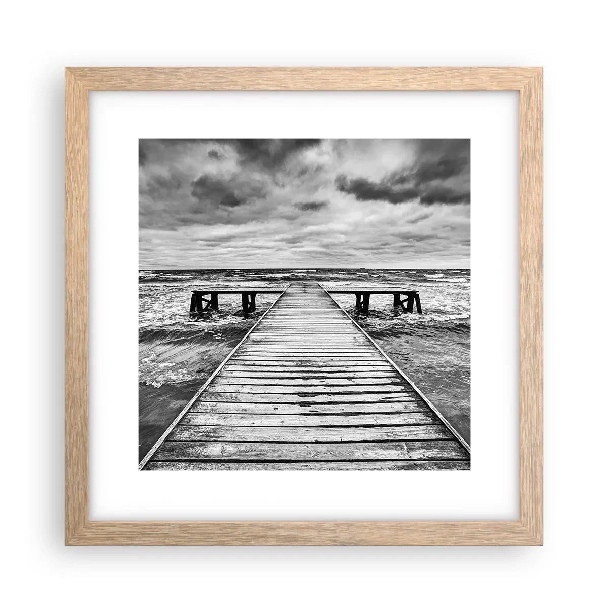 Plakat w ramie jasny dąb - Czekam na wiatr, co rozgoni… - 30x30 cm