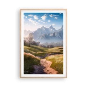 Plakat w ramie jasny dąb - Sielska dolina - 61x91 cm