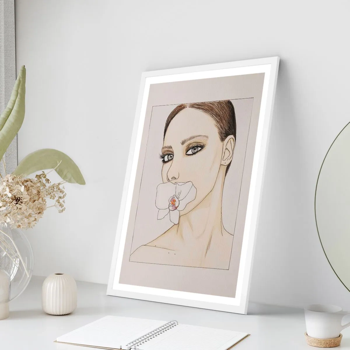 Plakat w białej ramie - Symbol elegancji i piękna - 70x100 cm