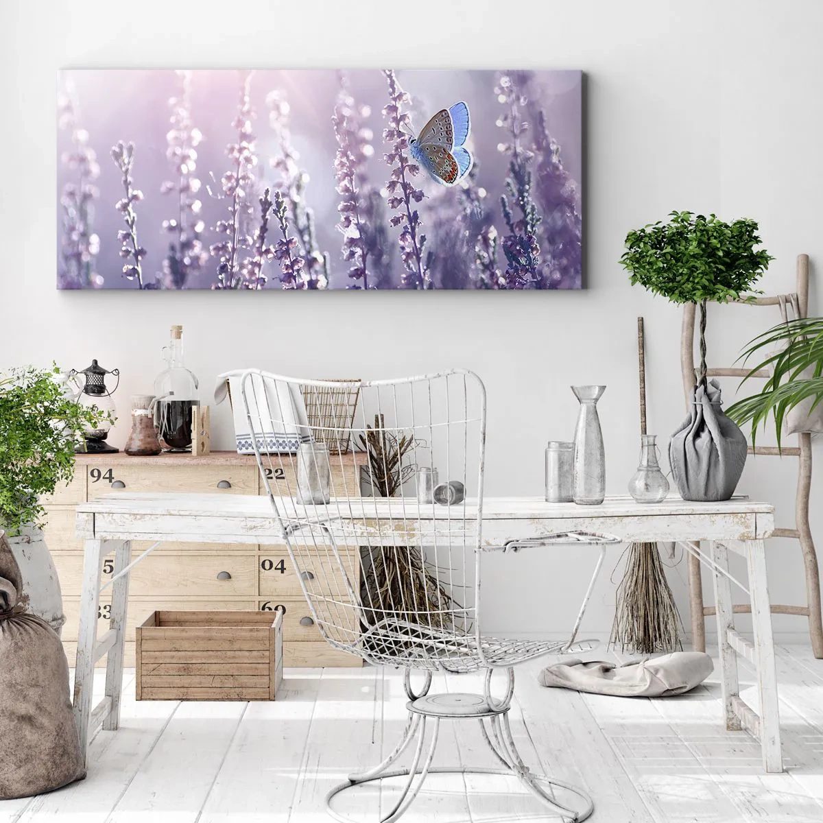 Obraz na płótnie - Pocałunek motyla - 90x30 cm