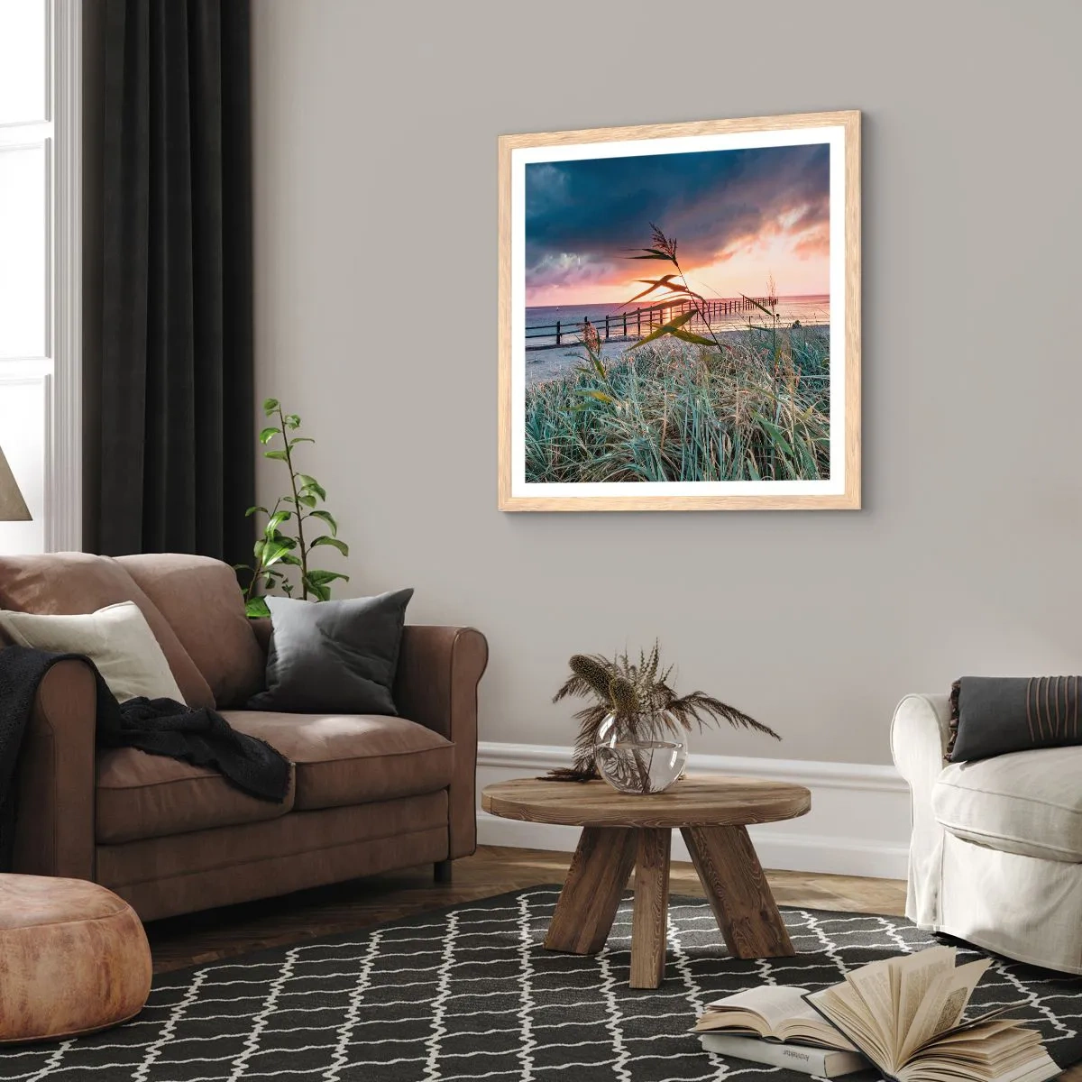 Plakat w ramie jasny dąb - Nie przemija z wiatrem - 30x30 cm