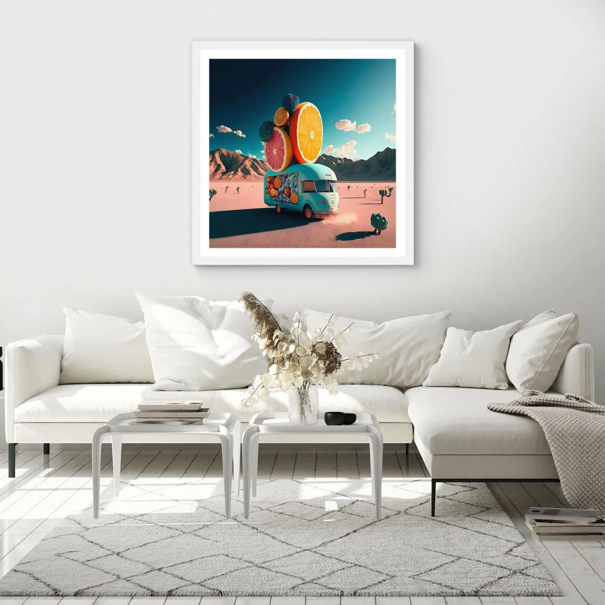 Plakat w białej ramie - Smak wakacji - 50x50 cm