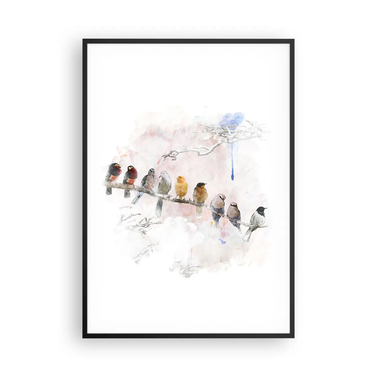 Plakat w czarnej ramie - Skrzydlate spotkanie - 70x100 cm