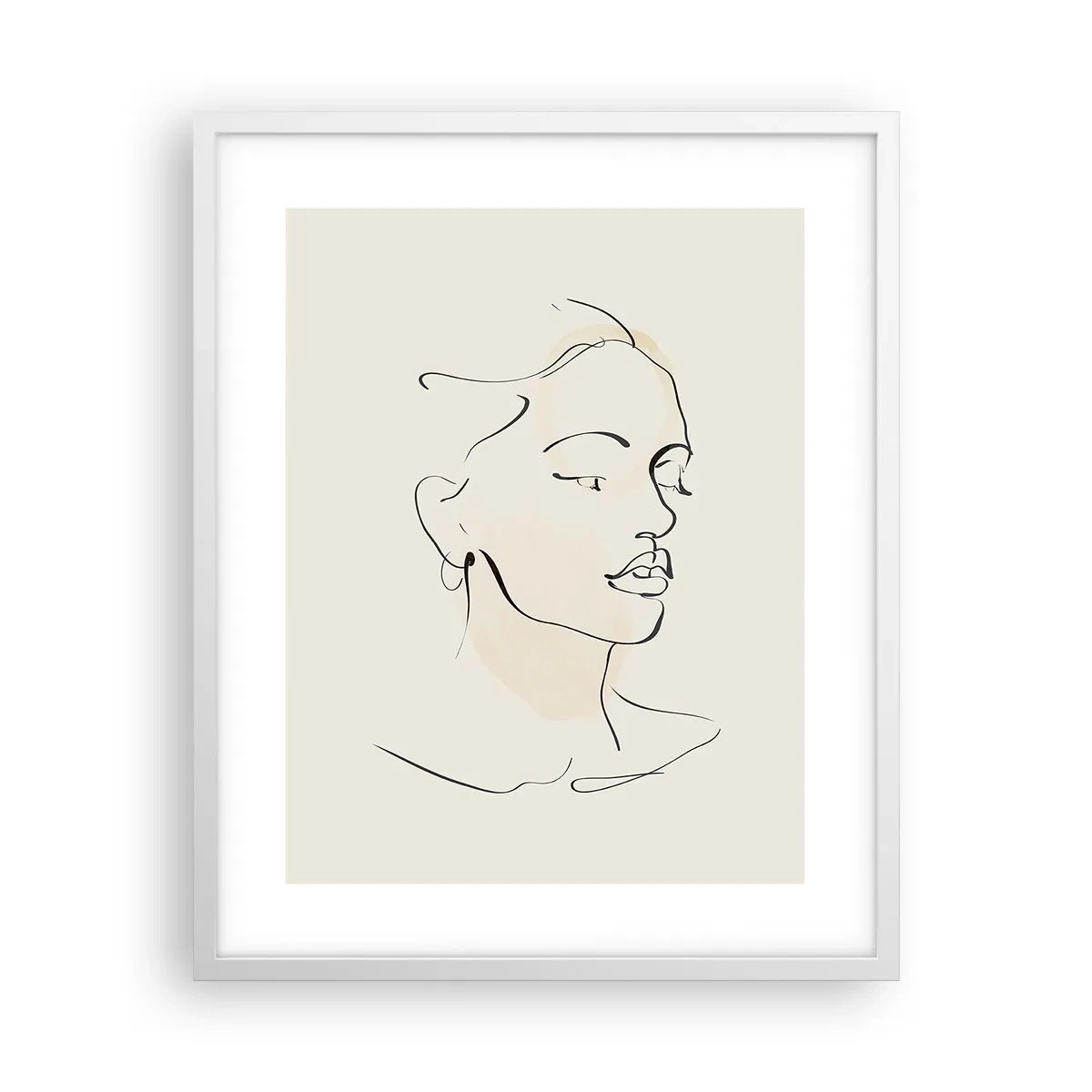 Plakat w białej ramie - Pewną kreską - 40x50 cm