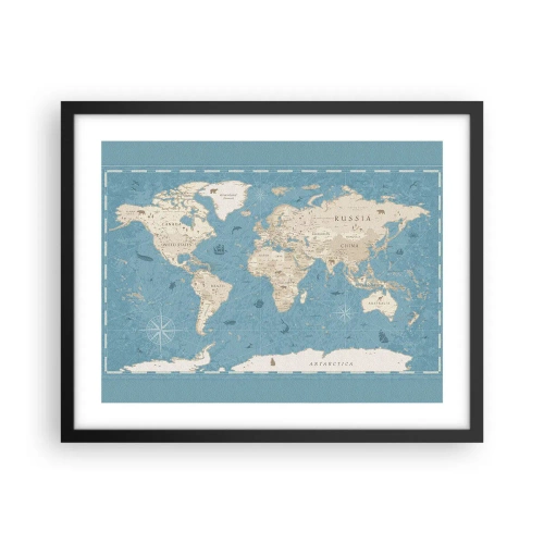 Plakat w czarnej ramie - Świat w zasięgu ręki - 50x40 cm