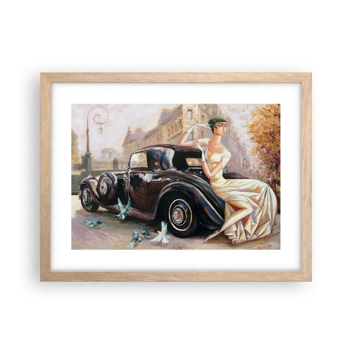 Plakat w ramie jasny dąb - Elegancja w stylu retro - 40x30 cm