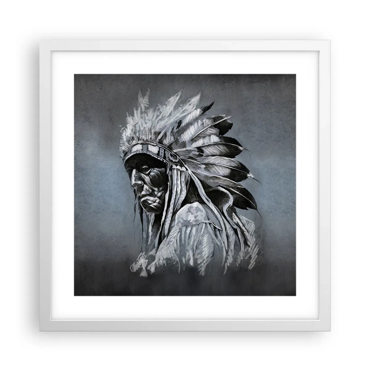 Plakat w białej ramie - Powrót do korzeni - 40x40 cm