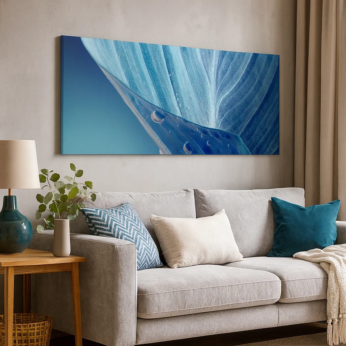 Obraz na płótnie - Ukryte krople błękitu - 30x30 cm