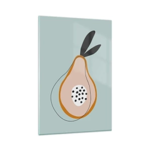 Obraz na szkle - Abstrakcyjna gruszka na jasnym tle - 80x120cm - Przeniknąć w naturę rzeczy - Nowoczesna dekoracja ścienna do salonu i sypialni ARTTOR