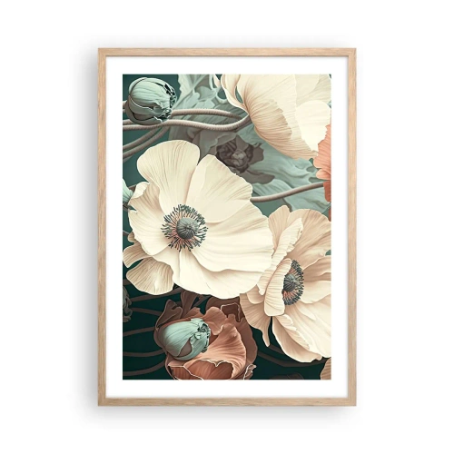 Plakat w ramie jasny dąb - Szept maków - 50x70 cm