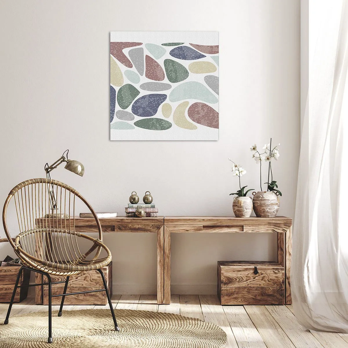 Obraz na płótnie - Mozaika pudrowanych barw - 70x70 cm