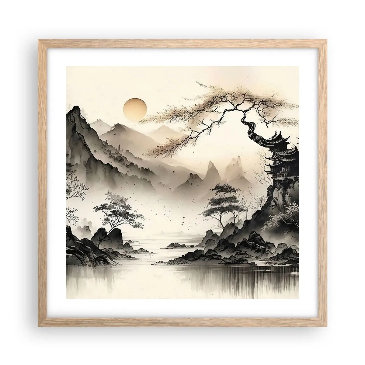 Plakat w ramie jasny dąb - Niepowtarzalny urok orientu - 50x50 cm