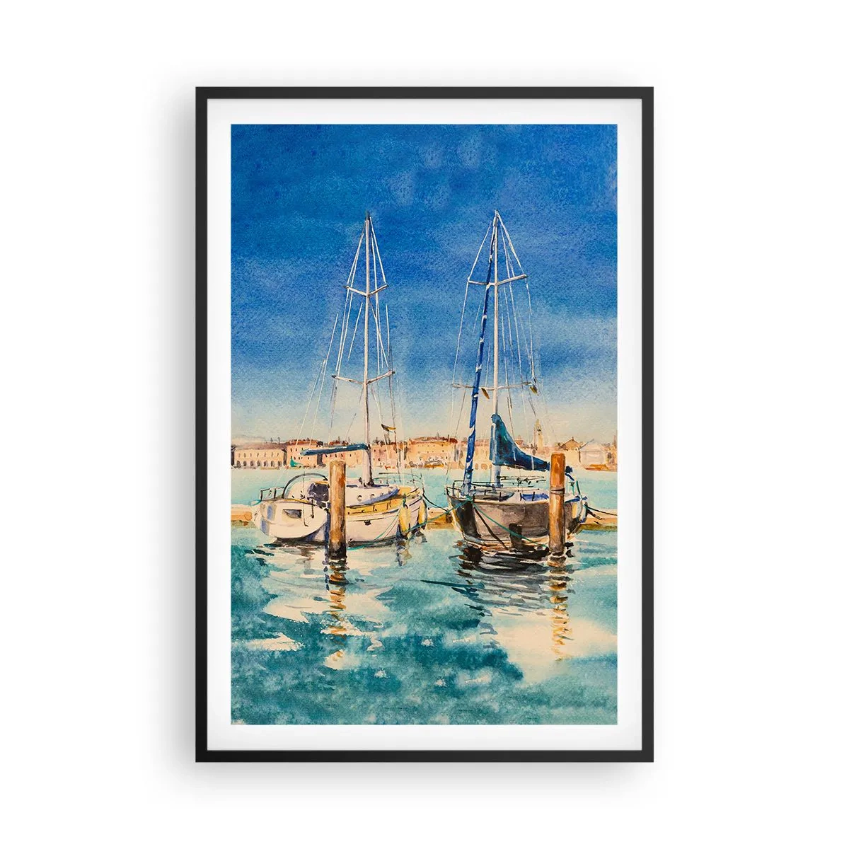 Plakat w czarnej ramie - Słoneczna laguna - 61x91 cm