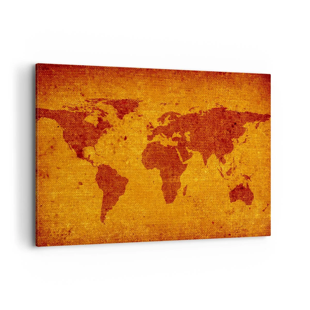 Obraz na płótnie - Mapa świata w stylu vintage na tle w odcieniach brązu i złota. - 100x70cm - Zaproszenie do podróży - Nowoczesna dekoracja ścienna do salonu, kuchni i sypialni ARTTOR