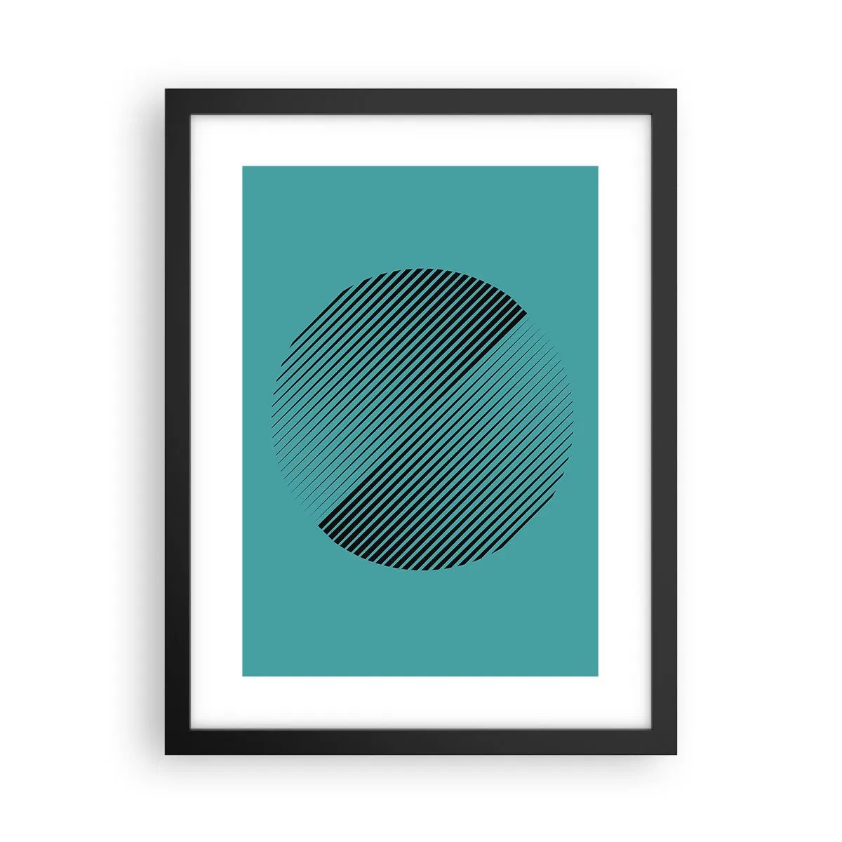 Plakat w czarnej ramie - Koło – geometryczna wariacja - 30x40 cm