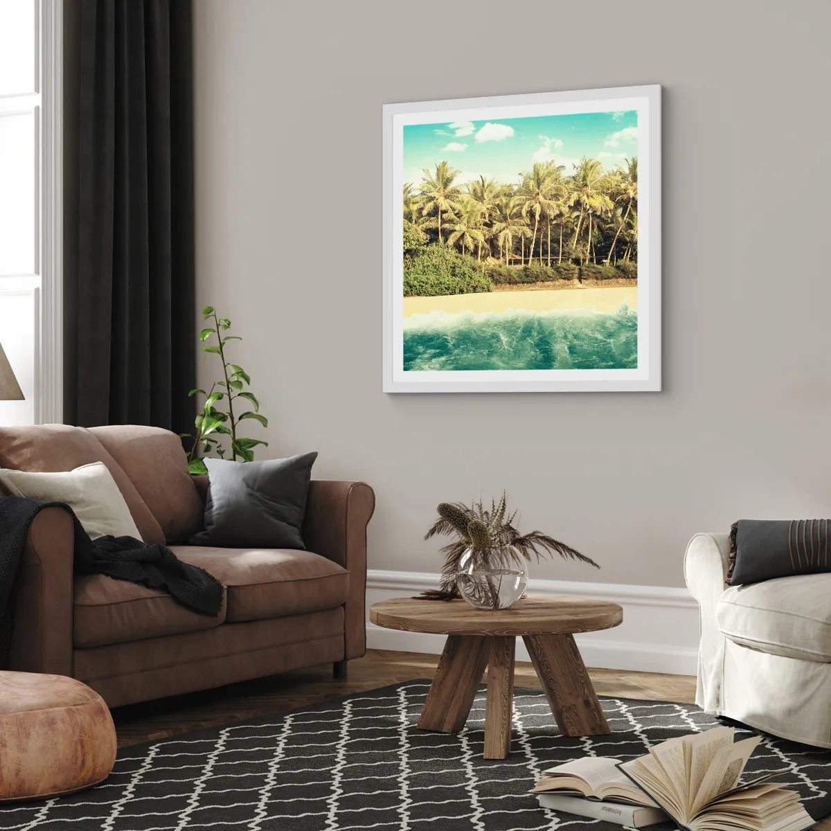 Plakat w białej ramie - A może tutaj? - 30x30 cm