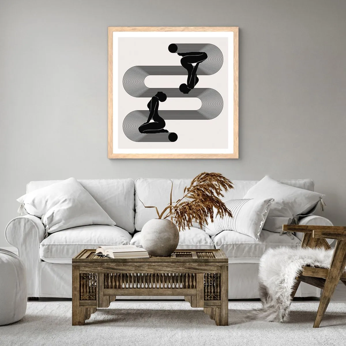 Plakat w ramie jasny dąb - Zmysłowa symetria - 50x50 cm