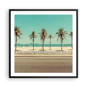 Plakat w czarnej ramie - Na straży plaży - 60x60 cm