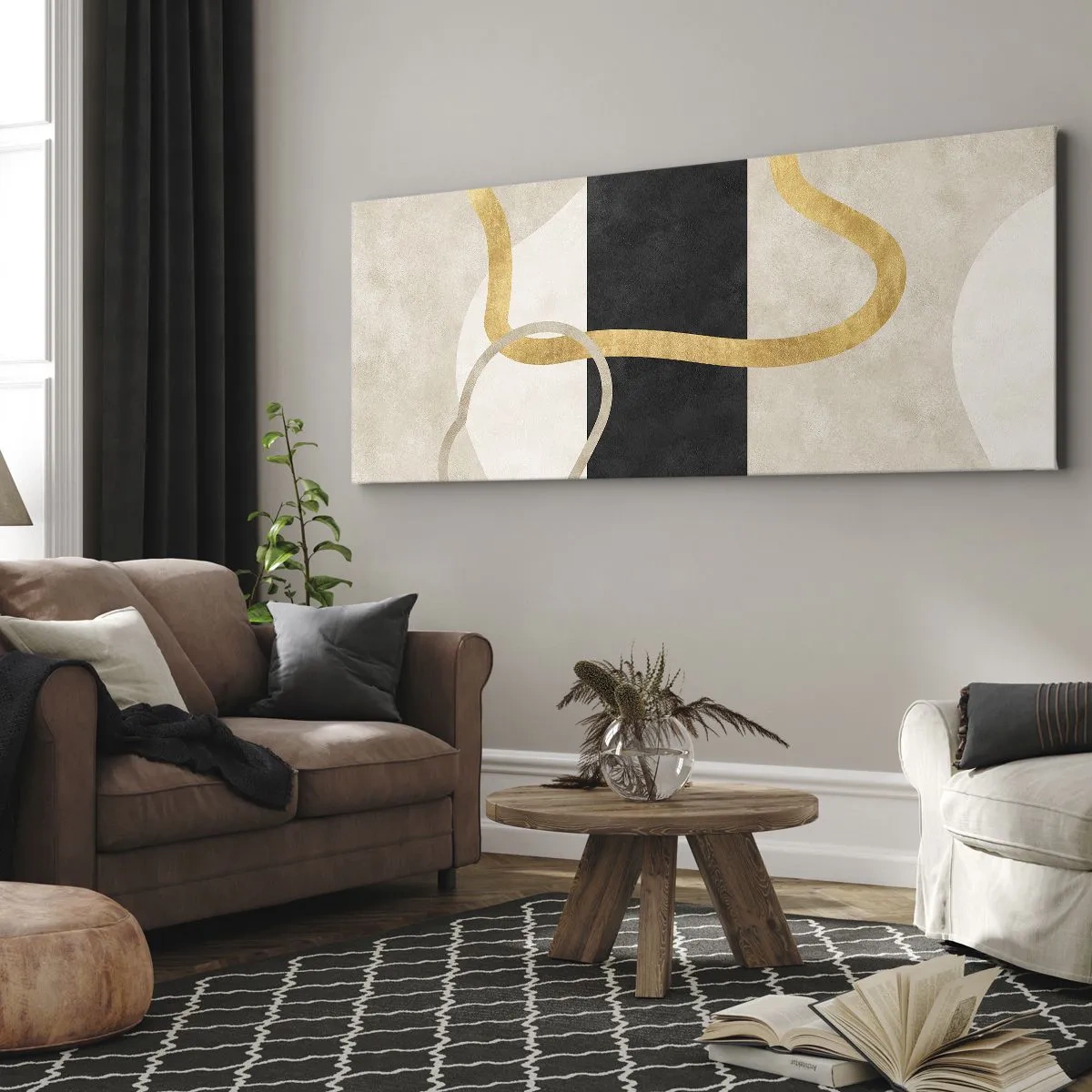 Obraz na płótnie - Kształty zapętlone - 100x40 cm