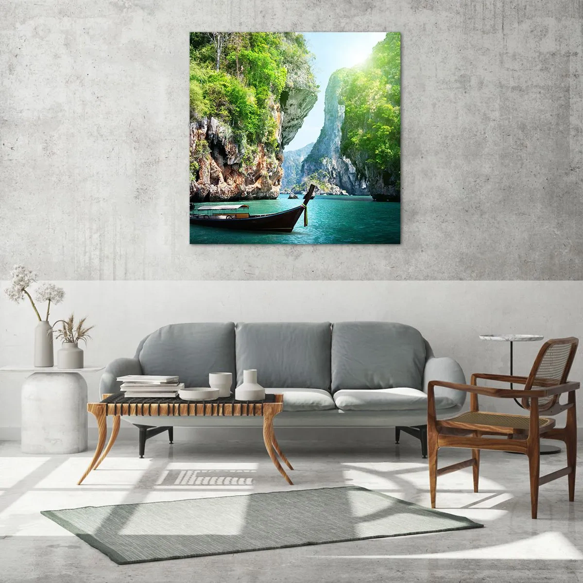 Obraz na szkle - Zaproszenie do egzotycznej podróży - 40x40 cm