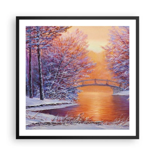 Plakat w czarnej ramie - Spotkajmy się tu - 60x60 cm