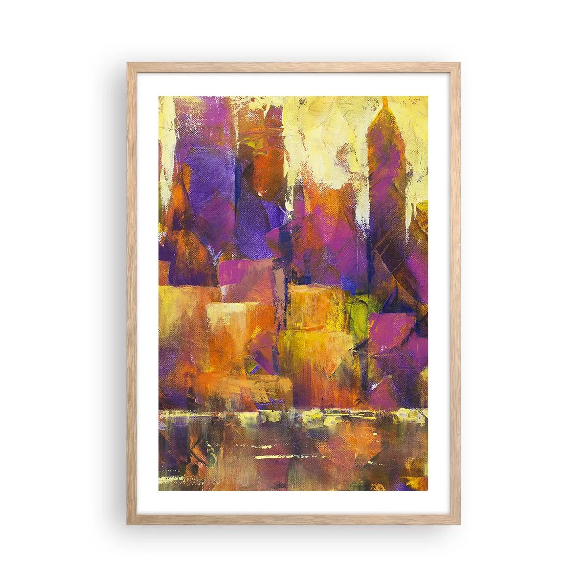 Plakat w ramie jasny dąb - Kompozycja metropolitalna - 50x70 cm