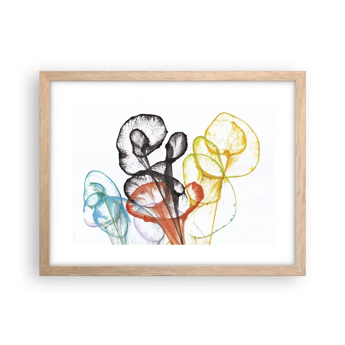 Plakat w ramie jasny dąb - Kwiaty z duszą - 40x30 cm