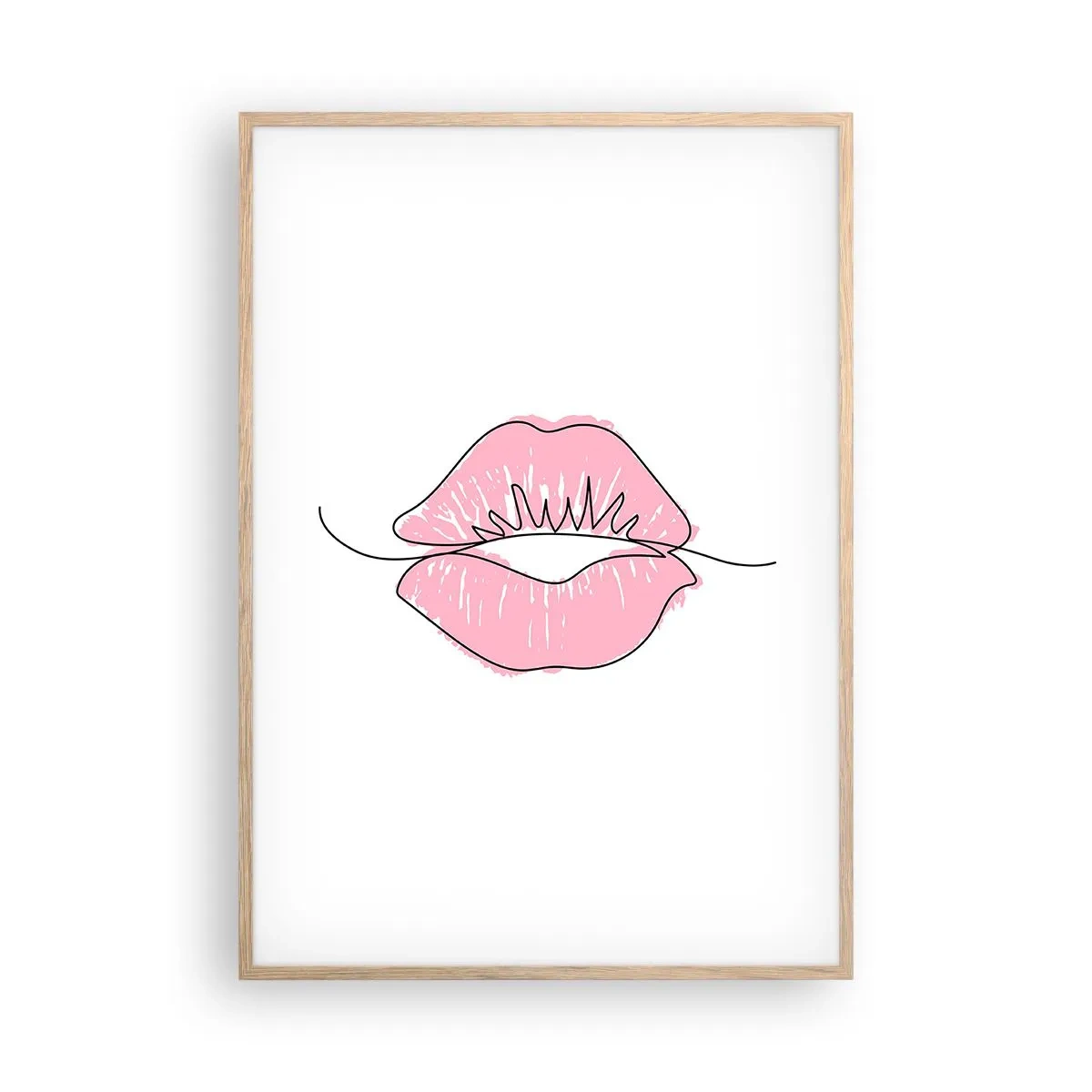 Plakat w ramie jasny dąb - Gotowy do pocałunku? - 70x100 cm