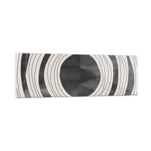 Obraz na szkle - Czarno-białe koncentryczne okręgi na jasnym tle - 160x50cm - W samo sedno - Nowoczesna dekoracja ścienna do salonu i sypialni ARTTOR