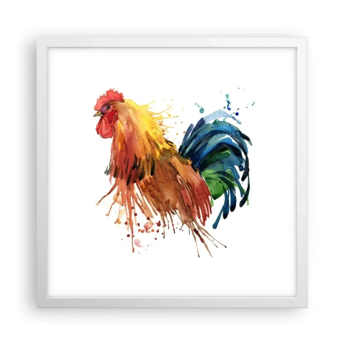 Plakat w białej ramie - Królewska szata, królewska duma - 40x40 cm