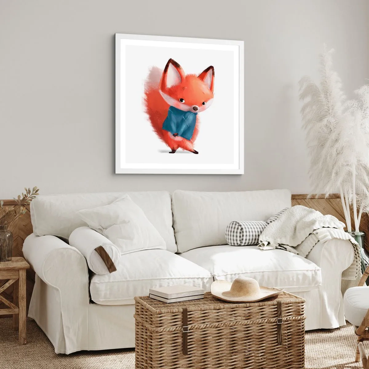 Plakat w białej ramie - Ładnie mi w tym? - 30x30 cm