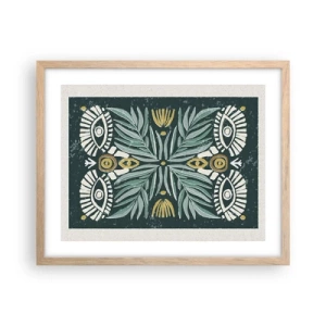 Plakat w ramie jasny dąb - Jak ludowa wycinanka - 50x40 cm