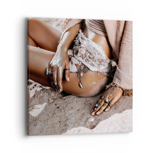 Obraz na płótnie - Wyrzucona przez fale? - 40x40 cm