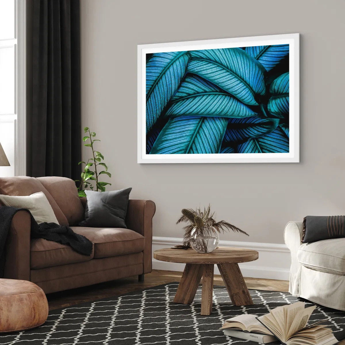 Plakat w białej ramie - Linie życia - 50x40 cm
