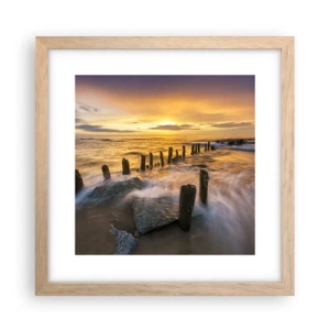 Plakat w ramie jasny dąb - Surowe piękno Bałtyku - 30x30 cm