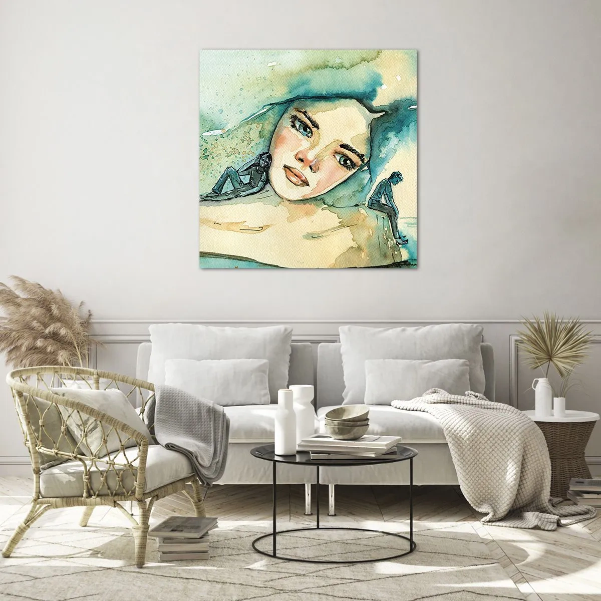 Obraz na szkle - Am I blue? - 70x70 cm