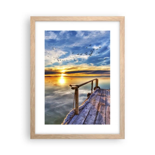 Plakat w ramie jasny dąb - Wiatr idzie na spoczynek - 30x40 cm