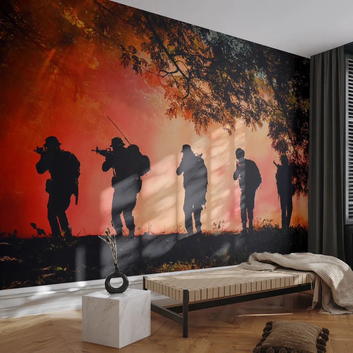 Fototapeta Samoprzylepna Deluxe Sticker - …Wszyscy za jednego. - Żołnierz, Broń, Karabin - 250x175 cm