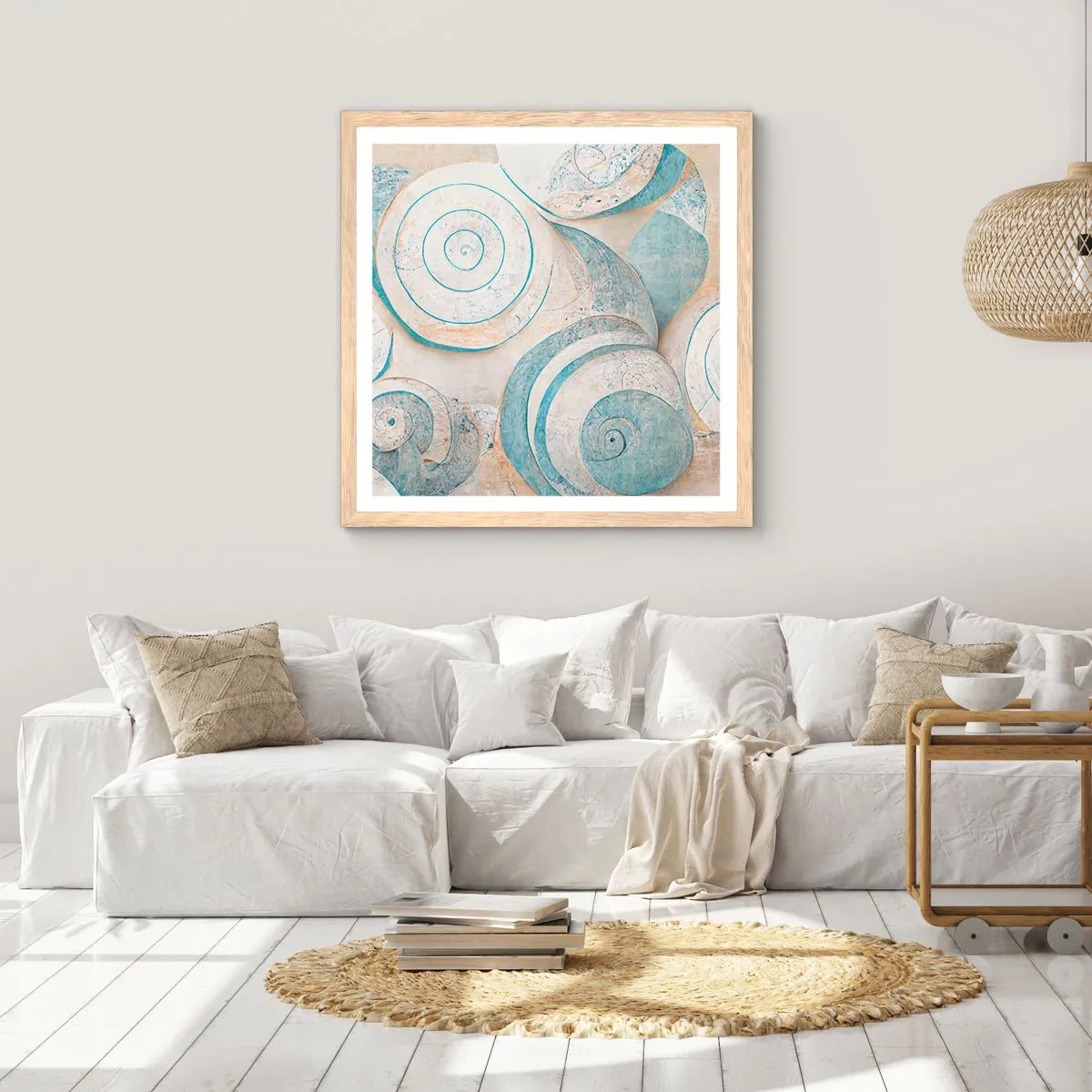 Plakat w ramie jasny dąb - Co kryje muszla? - 50x50 cm