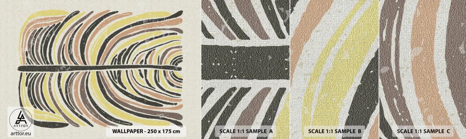 Fototapeta Próbka Premium Canvas - Abstrakcja pełna życia - Boho, Minimalizm, Pastelowe - 100x30 cm