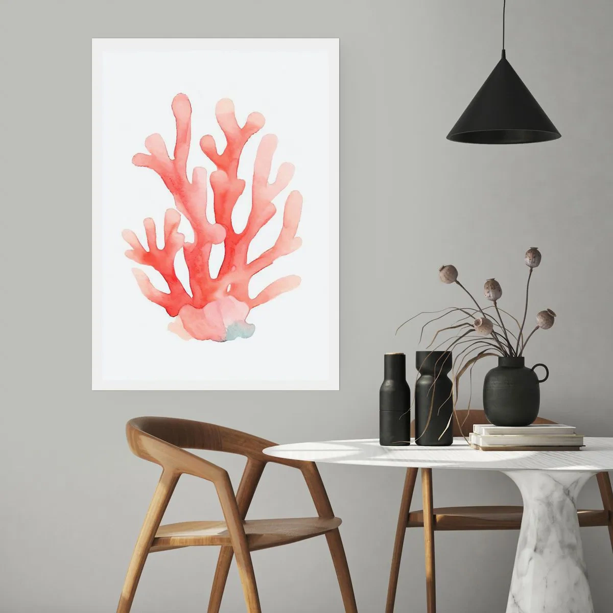 Plakat - Koral koloru koralowego - 30x40 cm