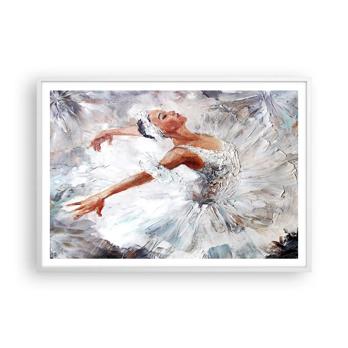 Plakat w białej ramie - Delikatna i lekka jak tiul - 100x70 cm