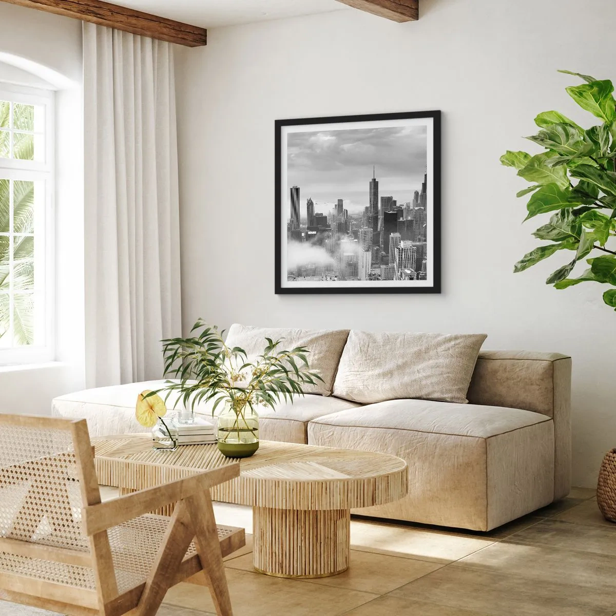 Plakat w czarnej ramie - Pejzaż amerykański - 60x60 cm