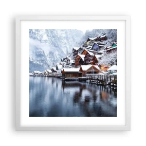 Plakat w białej ramie - W zimowej dekoracji - 40x40 cm