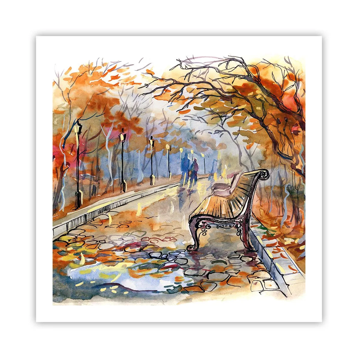 Plakat - Razem powędrować w jesień - 60x60 cm